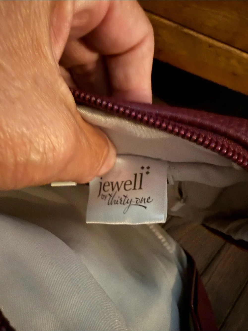 New! Jewell by Thirty One Merlot Pebble Backpack